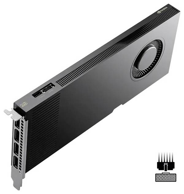 Nvidia Grafikkarte Nvidia RTX PRO 4000 Blackwell NVIDIA RTX PRO 4000 Blackwell  24 GB GDDR7-RAM PCIe x16  DisplayPort Vulkan