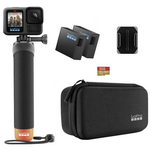 GoPro HERO13 Black Accessory Hard Bundle Action Cam Webcam, GPS, 5.3K, 360°, Bluetooth, WLAN, Touch-Screen, Stereo Sound