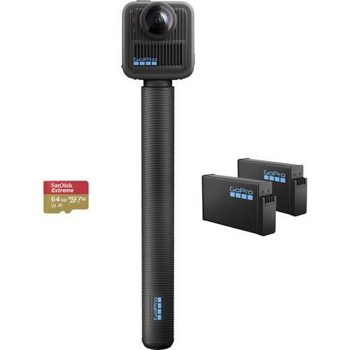 GoPro MAX2 Accessory Hard Bundle Action Cam 360°, Touch-Screen, Bluetooth, 8K, WLAN, Stereo Sound