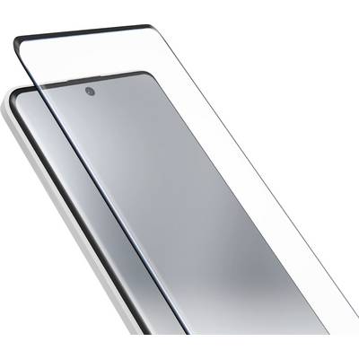 Ein Smartphone mit einer darauf platzierten Displayschutzfolie, die zeigt, wie die Schutzfolie perfekt über das Display des Telefons passt.