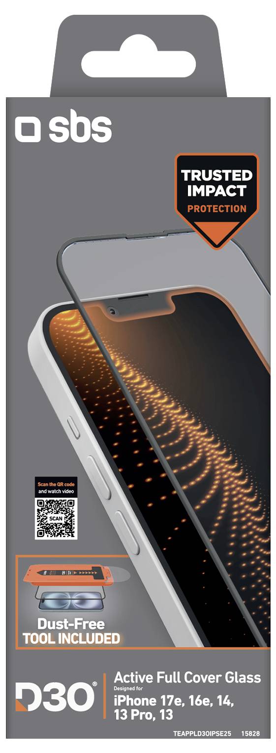 sbs mobile Displayschutzglas iPhone iPhone 16e/14/13 Pro/13 1 St. TEAPPLD3OIPSE25-2