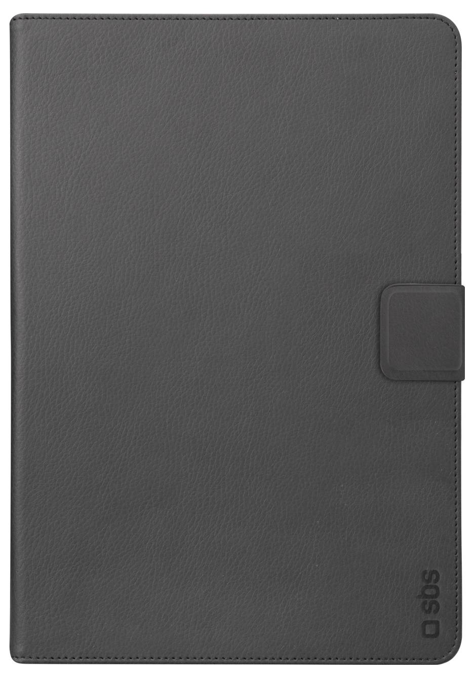 Ein schwarzes Tablet-Etui mit glatter Oberfläche und magnetischem Verschluss an der Seite; "SBS"-Logo unten rechts geprägt.