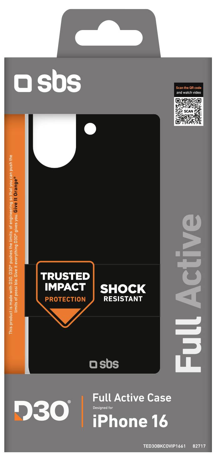 sbs mobile Cover Apple iPhone 16 Schwarz Stoßfest TED3OBKCOVIP1661-1