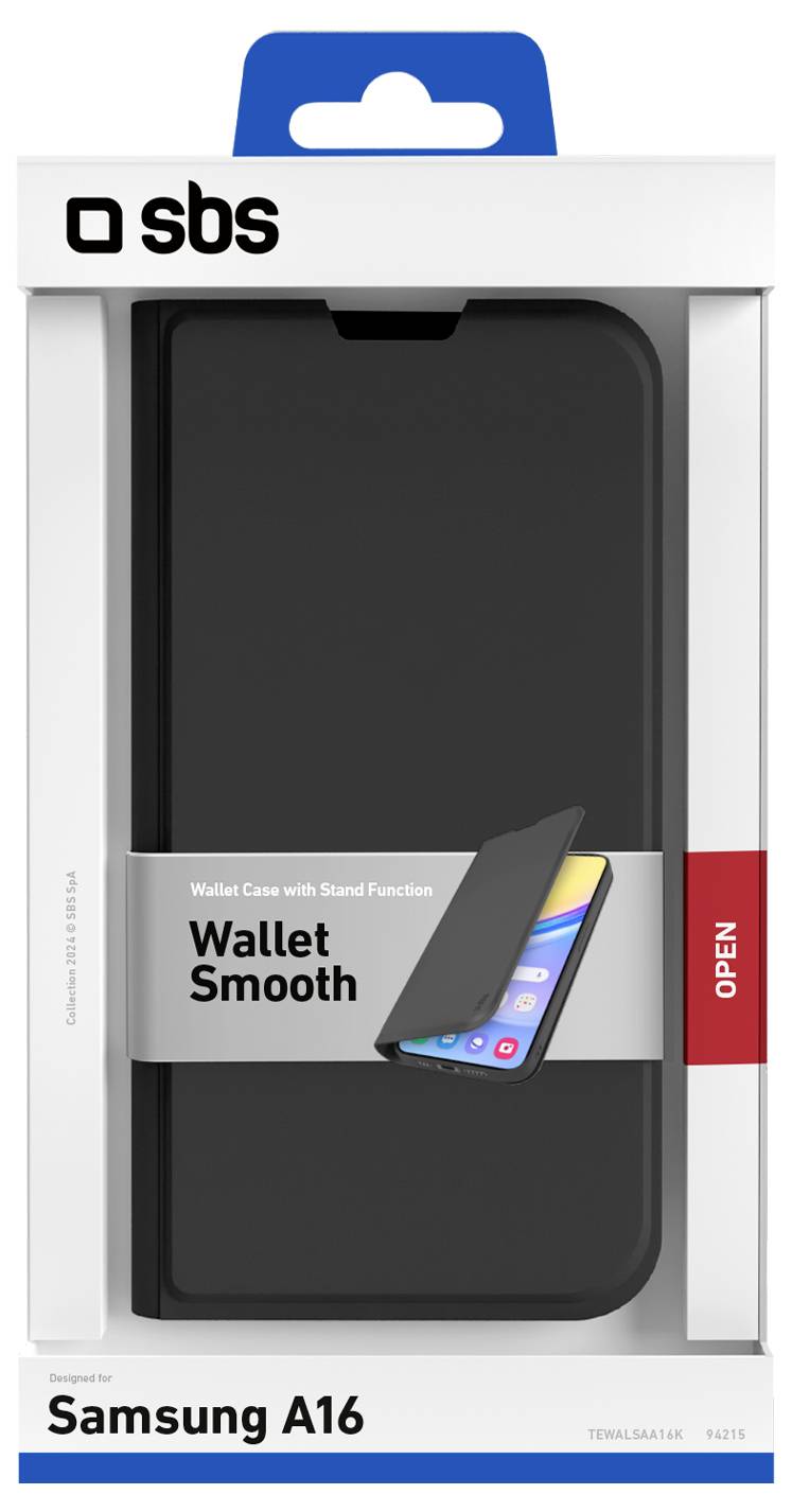 sbs mobile Flip Cover Samsung Galaxy A16 Schwarz Standfunktion TEWALSAA16K-1