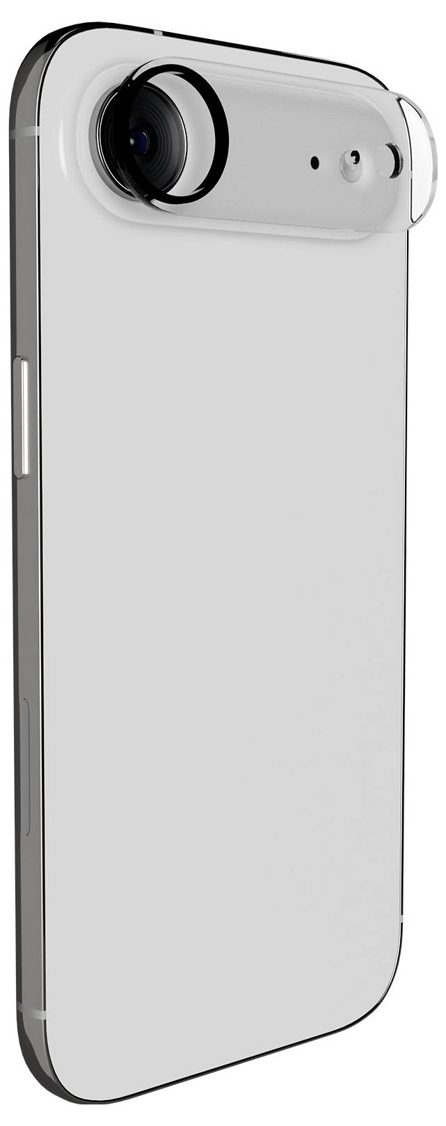 „Puro Gradient" iPhone 16e Schutzhülle Verpackung, kompatibel mit MagSafe-Technologie, mit grauem Verlaufsdesign und kunststofffreiem Verpackungssymbol.