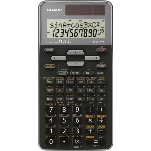 Sharp EL-520 T-GY Schulrechner Schwarz, Violett (B x H x T) 80 x 14 x 158 mm