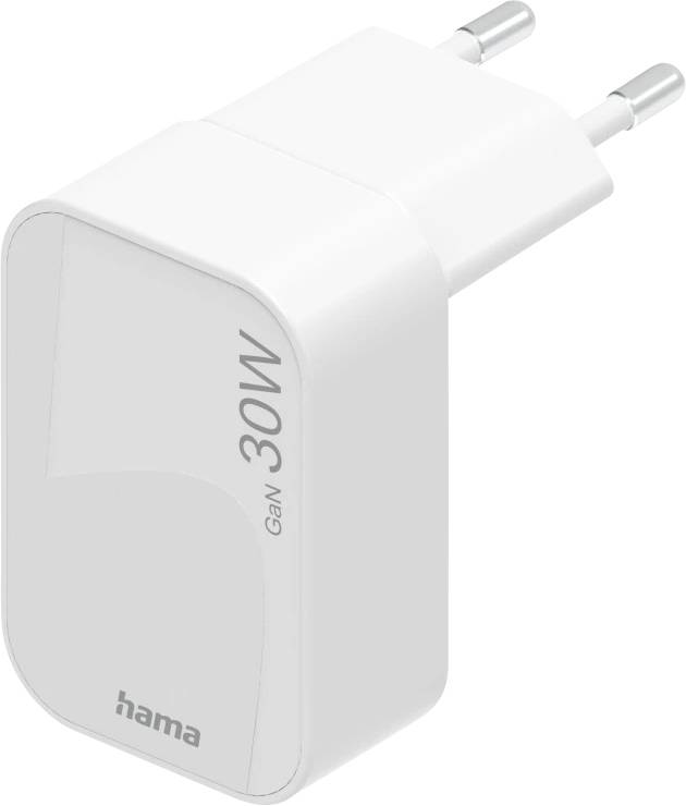 Hama USB Ladegerät 30 W USB-C® USB PD 3.0, QC 2.0, QC 3.0 Weiß Steckdose GaN, USB Power Delivery (USB-PD)