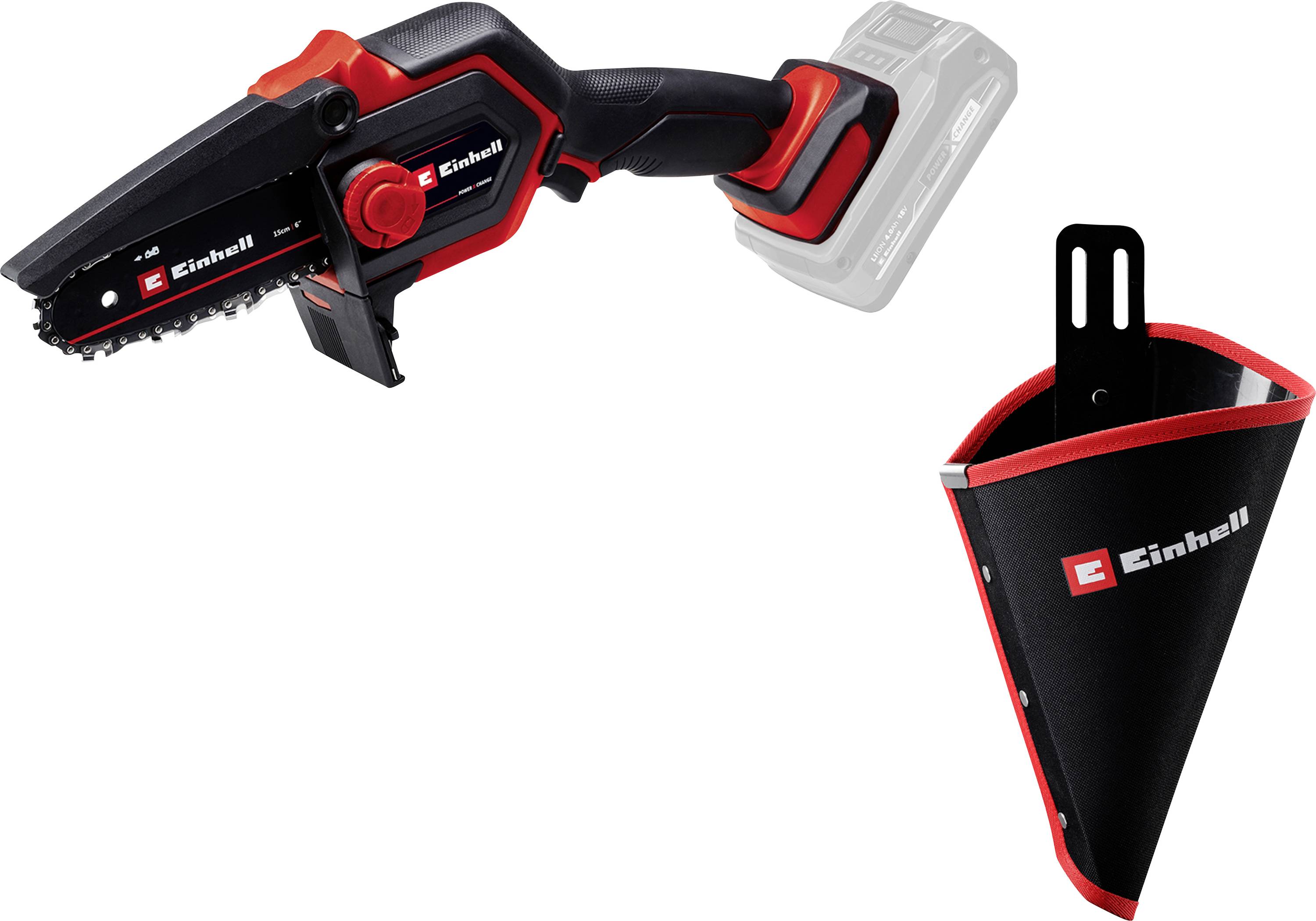 Einhell GE-PS 18/15 Li Holster Kit Akku-Kettensäge ohne Akku, ohne Ladegerät Schwertlänge 158 mm