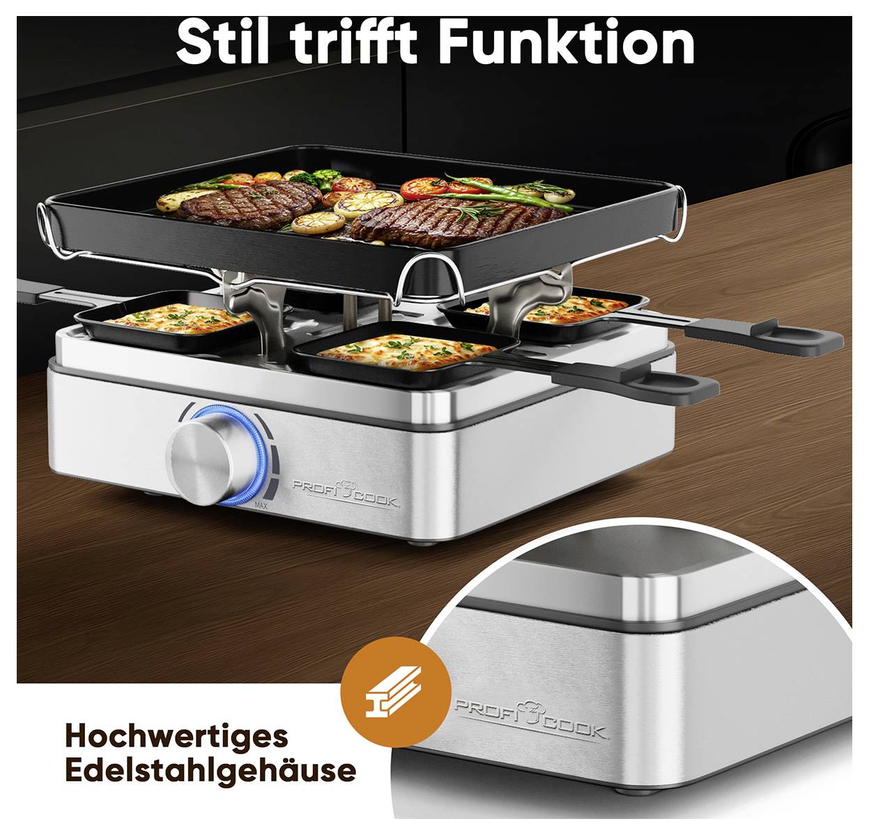 PROFI COOK Raclette-Grill PC-RG 1301, für 4 Personen-10