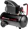 Einhell Induktionsmotor-Luftkompressor mit Druckmessgeräten, einem roten Griff und Rädern. Geeignet für verschiedene Druckluftgeräte.