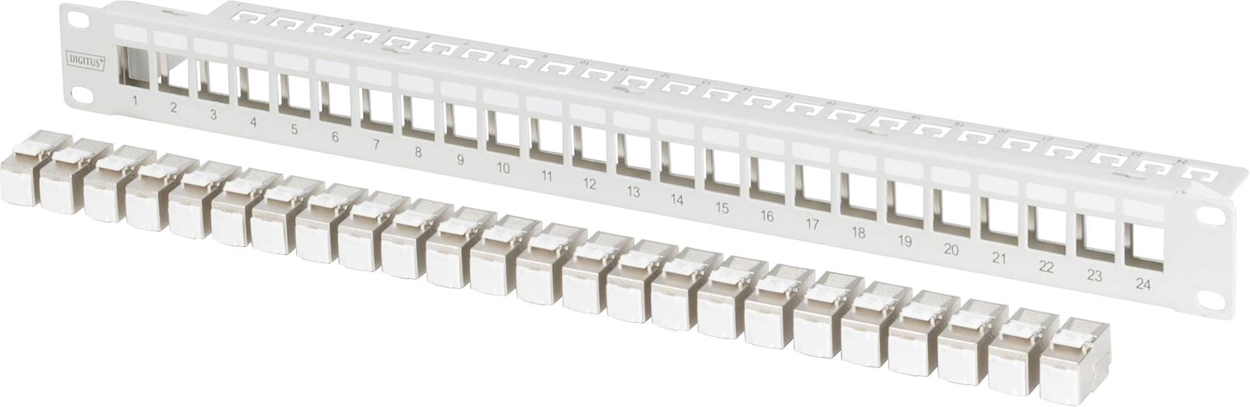 Digitus Patch-Panel 483 mm (19) CAT 6a Grau Bestückt