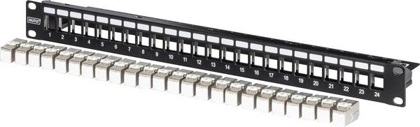 Digitus DIGITUS - Modulares Patch Panel geschirmt mit 24x DN-93615 Patch-Panel 483 mm (19") CAT 6a Schwarz Bestückt
