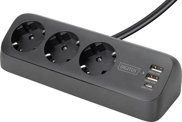 Digitus DA-70625 Tischsteckdose  Schwarz Schutzkontakt 1 St.