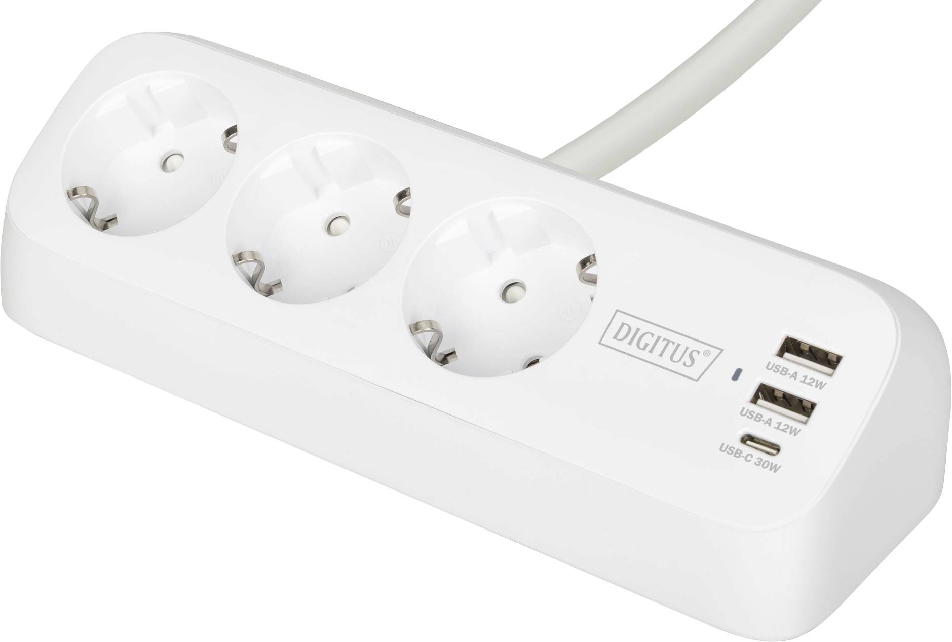 Digitus DA-70626 Tischsteckdose Weiß Schutzkontakt 1 St.