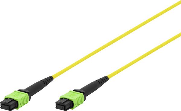 Digitus DK-2966-05 Glasfaser LWL, Glasfaser Anschlusskabel 5 m Gelb, Schwarz, Grün [1x MPO Buchse, MPO APC-Buchse - 1x MPO Buchse, MPO APC-Buchse] 9/125 µ Singlemode
