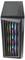 Ein schwarzer Computerturm mit nach vorne gerichteten RGB-Lüftern und belüfteter Konstruktion, mit Markenlogo 'NZXT' an der Seite, Anschlüsse oben rechts.