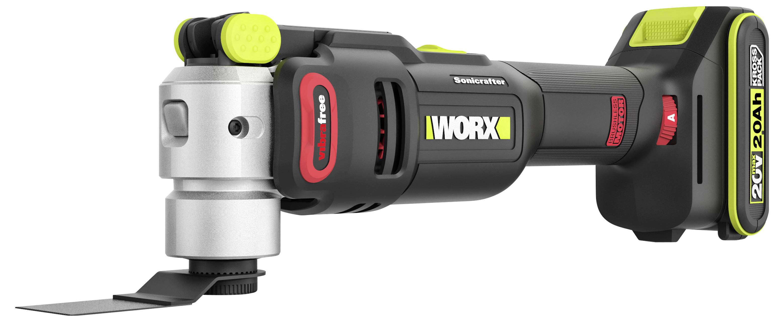 Worx Professional WU698 Akku-Multifunktionswerkzeug bürstenlos, inkl. 2. Akku, inkl. Ladegerät, mit Zubehör, inkl. Tasch-2