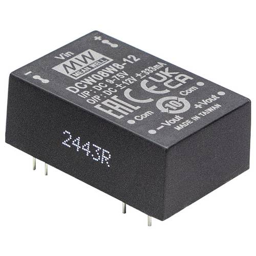 MEAN WELL DCW08W8-15 DC/DC-Wandler 24 V -15 V -0.267 A 8 W Inhalt 1 St.