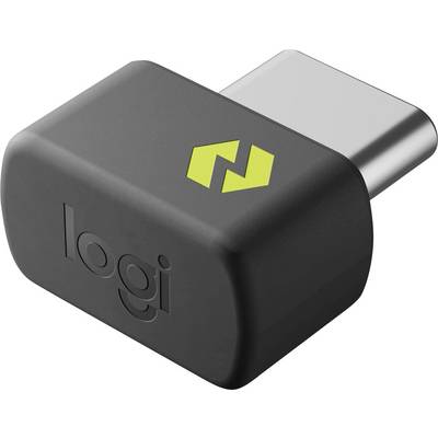 Ein kompakter USB-C-Drahtlosempfänger mit 'logi' Branding, entwickelt für nahtlose Konnektivität mit kompatiblen Geräten.