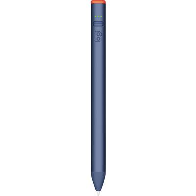Ein blauer digitaler Stylus-Stift mit einer Lichtanzeige und Tasten an der Seite für Steuerungsfunktionen.