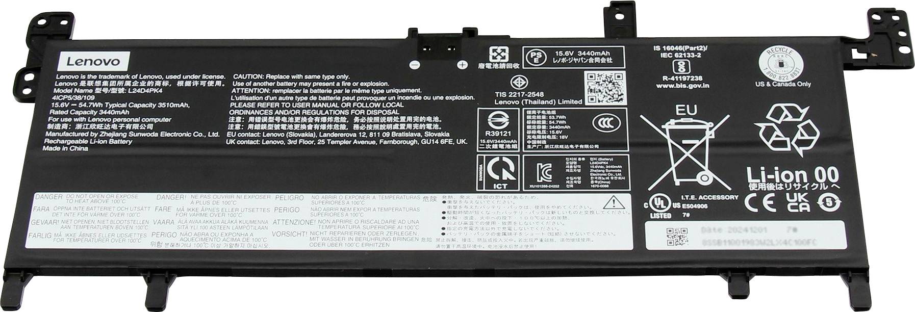 Lenovo Notebook-Akku Akku 5B11Q01970 15.60 V 3510 mAh Lenovo