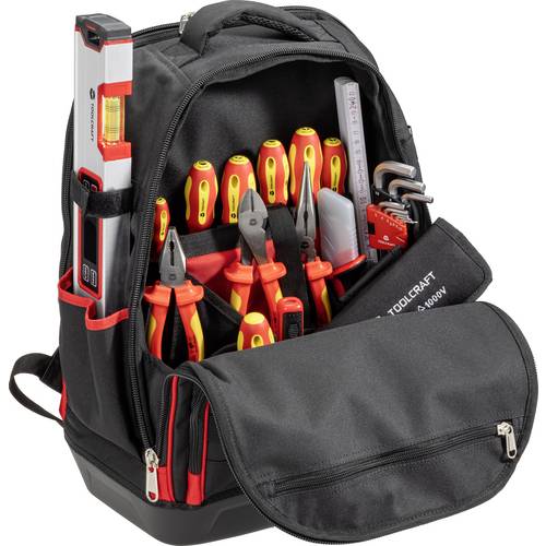 TOOLCRAFT TO-10672410 Profi Werkzeugrucksack bestückt (B x H x T) 35 x 45 x 23 cm