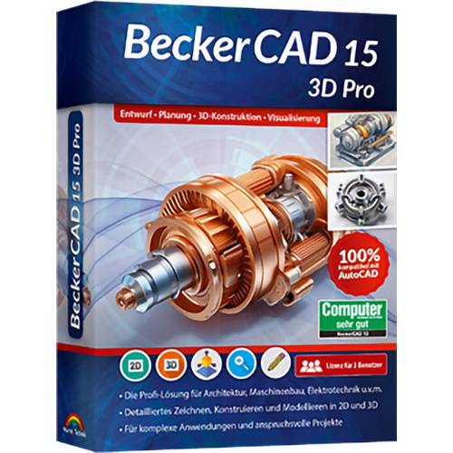 Markt & Technik 81495 BeckerCAD 15 -3D PRO Jahreslizenz, 3 Lizenzen Windows CAD-Software