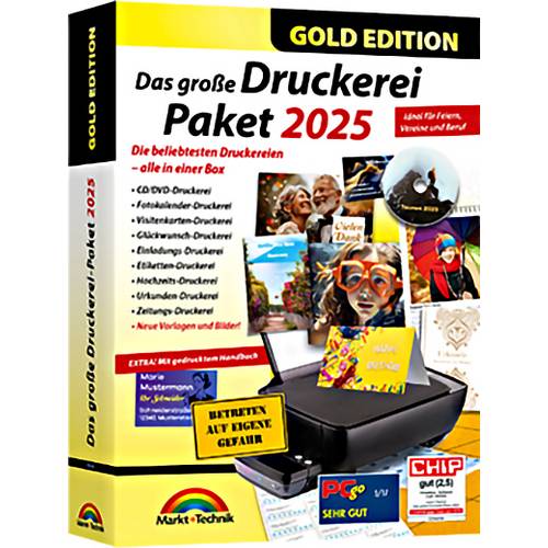 Markt & Technik Das große Druckerei Paket 2025 Gold Vollversion, 1 Lizenz Windows Vorlagenpaket