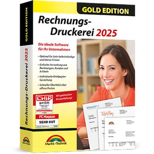 Markt & Technik Rechnungsdruckerei 2025 Gold Edition Vollversion, 1 Lizenz Windows Kaufmännische Software