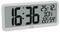 Digitale Wanduhr zeigt '16:36' mit Datum '25-12', Tag 'Mon', Temperatur '22,2°C' und Luftfeuchtigkeit '54%'.