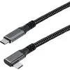 Maxtrack USB-Kabel USB 3.2 Gen2x2 USB-C® Stecker 1 m Schwarz beidseitig verwendbarer Stecker, vergoldete Steckkontakte, 90° nach links gewinkelt C531-1WL