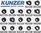 'Kunzer' Logo oben. Darunter ein Raster von Adapter-Illustrationen mit Beschriftungen: Mercedes Benz, BMW, Audi, Volkswagen, Honda, Volvo, General Motors, Nissan, GAC Trumpchi, Toyota.