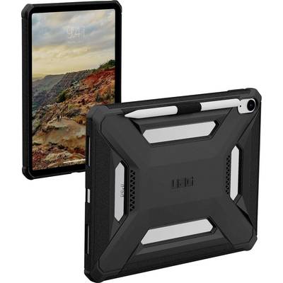 Ein robustes Tablet-Gehäuse ist zu sehen, das sein widerstandsfähiges Design und den integrierten Griffelhalter präsentiert, mit einer malerischen Landschaftsszene auf dem Tablet-Bildschirm.