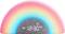 Eine digitale Weckuhr mit einer regenbogenfarbenen Leuchte oben zeigt '6:30 Uhr' mit WLAN- und Stromicons.