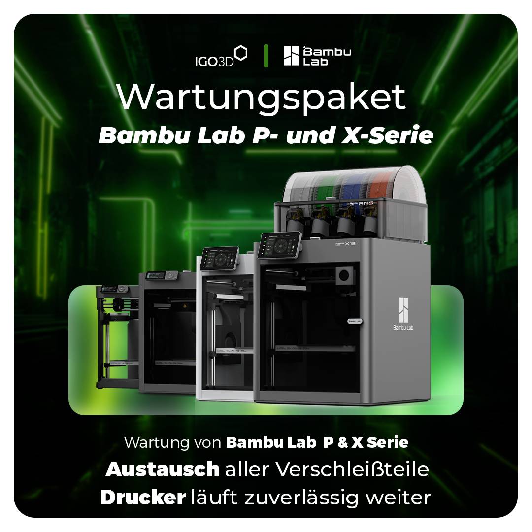 IGO3D Service Plan Service Bambu Lab P- / X-Series Passend für (3D Drucker): BambuLab