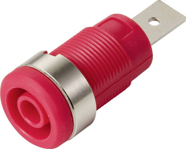 TRU COMPONENTS MP-32 rot Sicherheits-Einbaubuchse 4 mm NI F6,3 Rot 1 St. Bulk