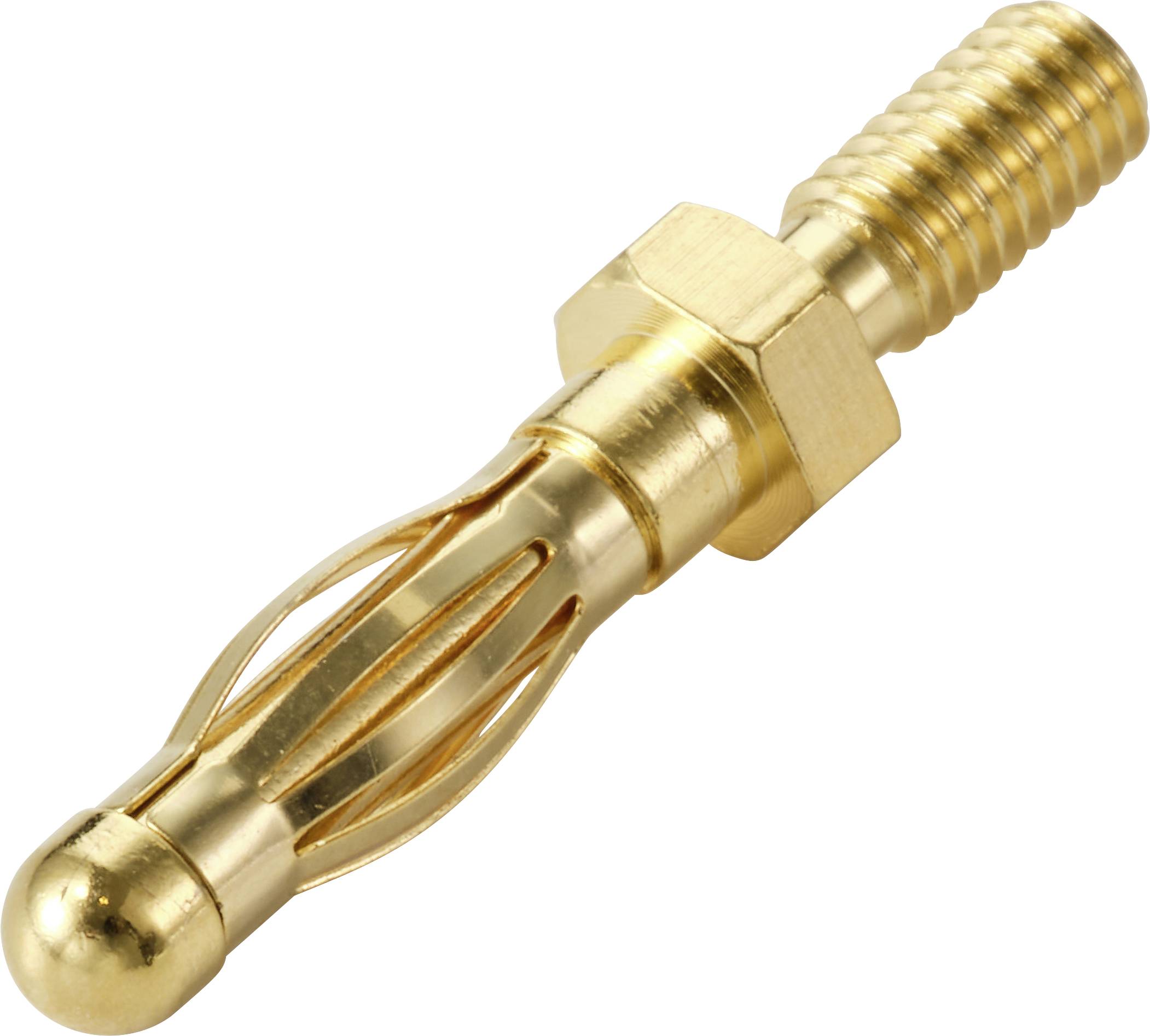 TRU COMPONENTS MP-50 Lamellenstecker Kupplung, gerade Stift-Ø: 4 mm Gelbgold 1 St. Bulk