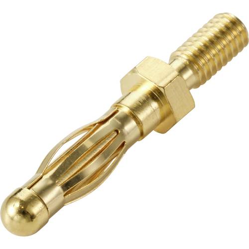 TRU COMPONENTS MP-50 Lamellenstecker Kupplung, gerade Stift-Ø: 4 mm Gelbgold 1 St. Bulk