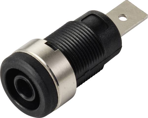 TRU COMPONENTS MP-32 schwarz Sicherheits-Einbaubuchse 4 mm NI F6,3 Schwarz 1 St. Bulk
