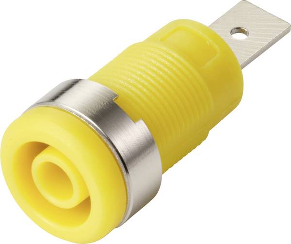 TRU COMPONENTS MP-32 gelb Sicherheits-Einbaubuchse 4 mm NI F6,3 Gelb 1 St. Bulk
