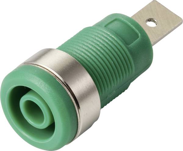TRU COMPONENTS MP-32 grün Sicherheits-Einbaubuchse 4 mm NI F6,3 Grün 1 St. Bulk