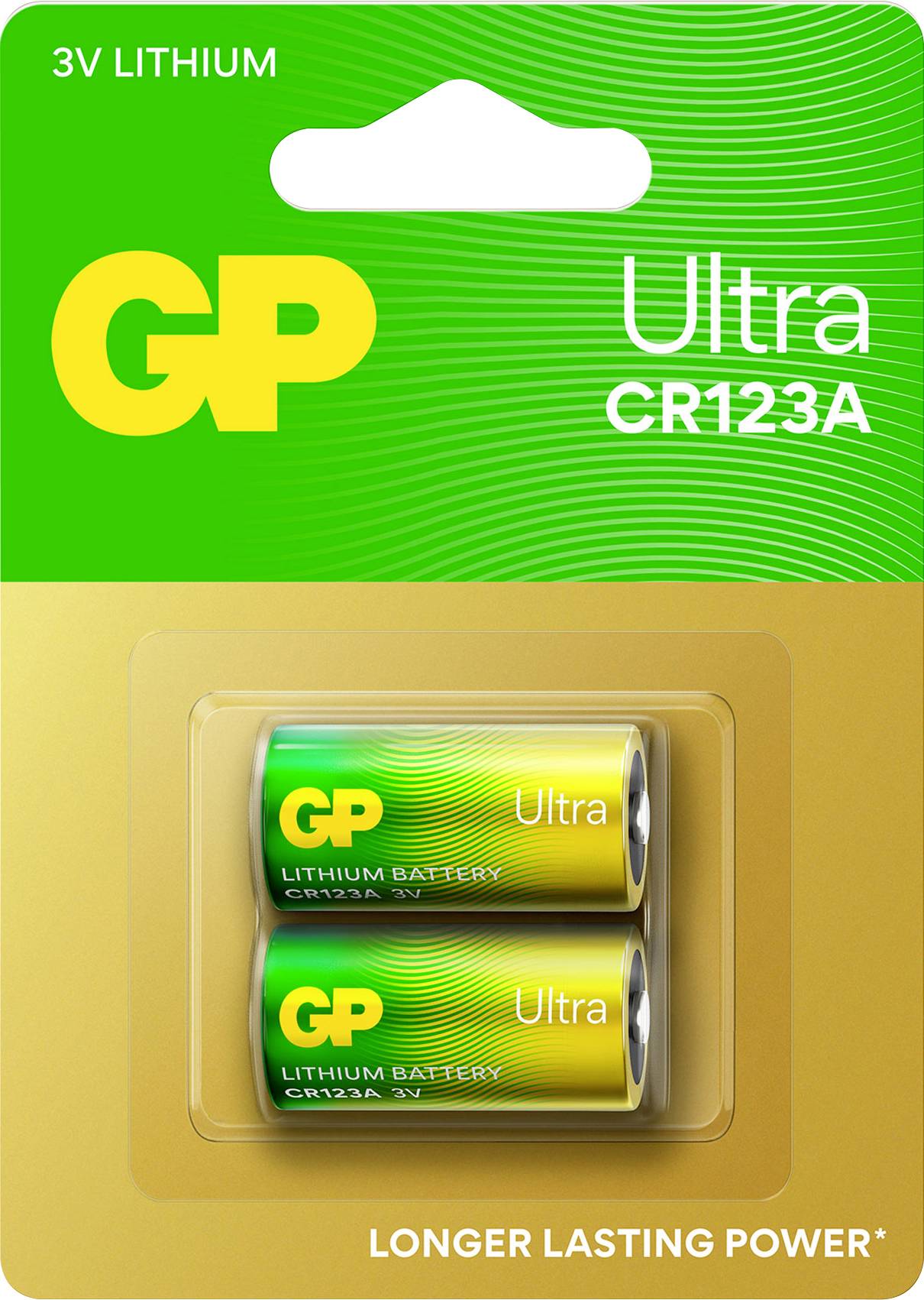 GP GP Ultra Primary Lithium Batterie CR123A 2 Stück Fotobatterie CR-123A Li-MnO2 1500 mAh 3 V 2 St.