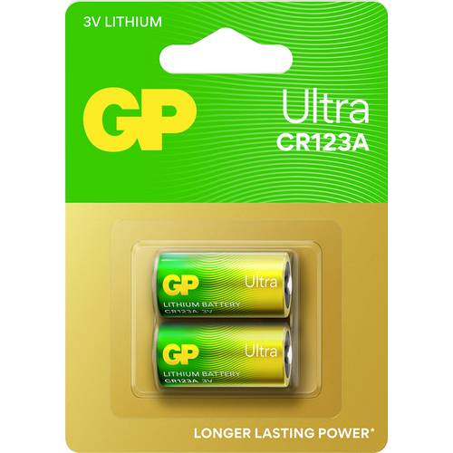 GP GP Ultra Primary Lithium Batterie CR123A 2 Stück Fotobatterie CR-123A Li-MnO2 1500 mAh 3 V 2 St.
