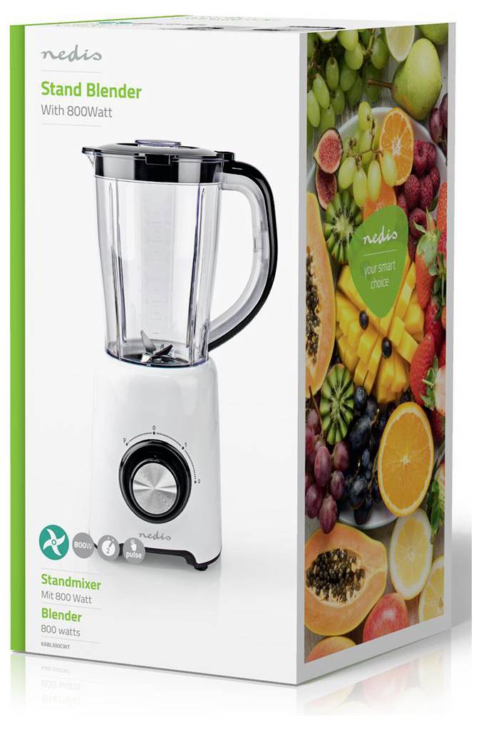 Nedis KABL300CWT Standmixer 800 W Schwarz, Weiß-7
