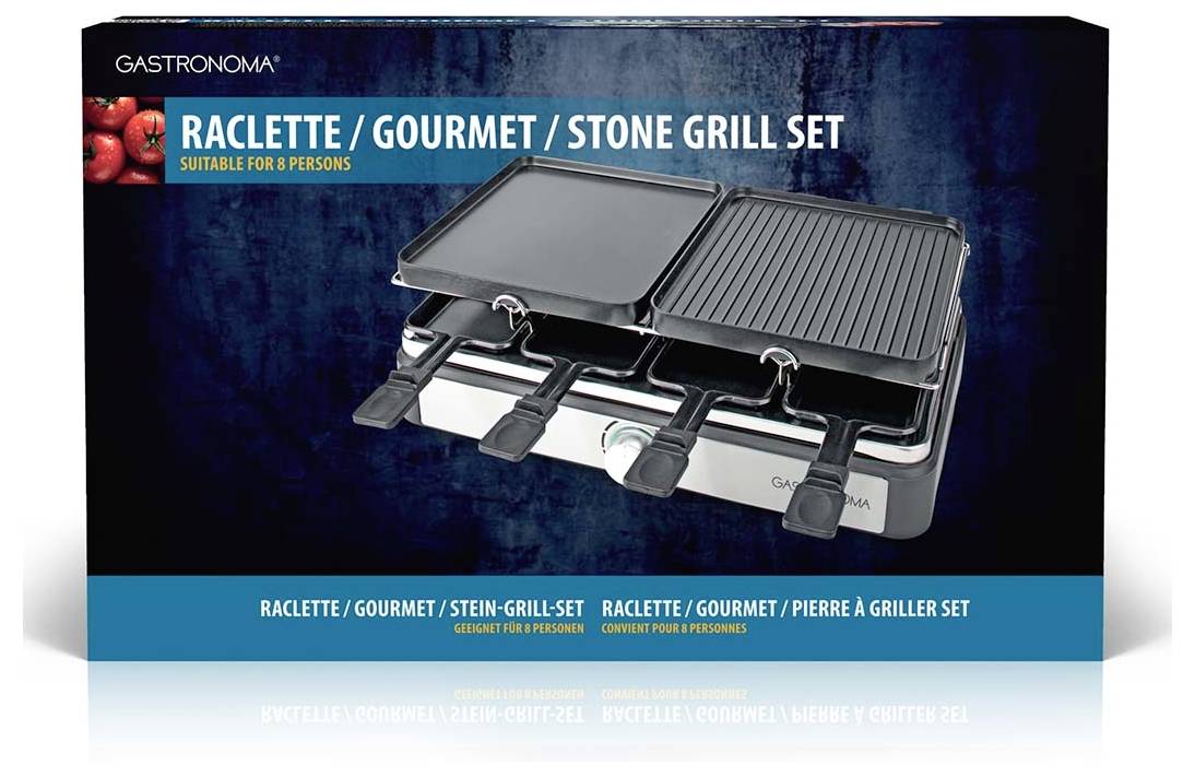 Gastronoma Raclette/Gourmet/Steingrillset<br>Für 8 Personen