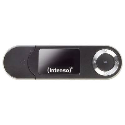 Intenso tragbarer MP3-Player mit einem kleinen Display und Steuerungstasten, der zum Abspielen digitaler Audiodateien verwendet wird.