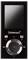 Ein schwarzer tragbarer MP3-Player mit einem Bildschirm oben und Bedienungstasten darunter, der mit der Marke 'Intenso' versehen ist.