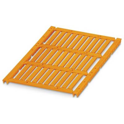 Orange-Kunststoffpalette mit parallel zueinander angeordneten Latten, gestützt durch drei horizontale Balken darunter.