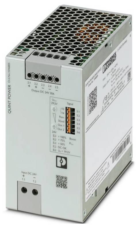 Phoenix Contact 1046805 DC/DC-Wandler 24 V/DC 24 V/DC 20 A Inhalt 1 St.