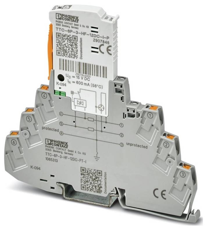 Phoenix Contact 1065313 TTC-6P-3-HF-12DC-PT-I Überspannungsschutzgerät 20 kA Piece 1 St.
